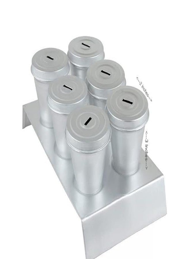 Rinkle Trendz Aluminium Kulfi Ice Cream Mould with Lid Hole Set of 6 Kulfi Mould Kulfi Maker with Stand - Image 2